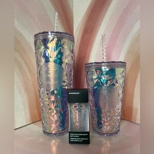 Starbucks Diamond Tumbler Set White Diamond Prism Unicorn Set! NWT